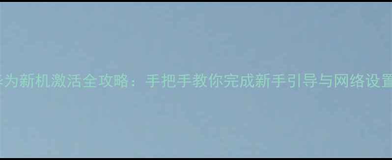 图片 华为新机激活全攻略：手把手教你完成新手引导与网络设置1