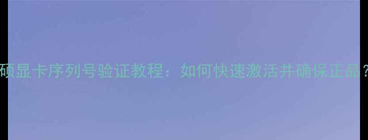 图片 华硕显卡序列号验证教程：如何快速激活并确保正品？1