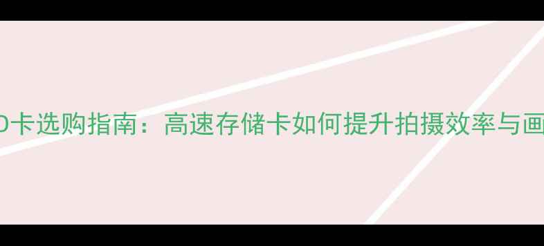 图片 单反相机SD卡选购指南：高速存储卡如何提升拍摄效率与画质稳定性2