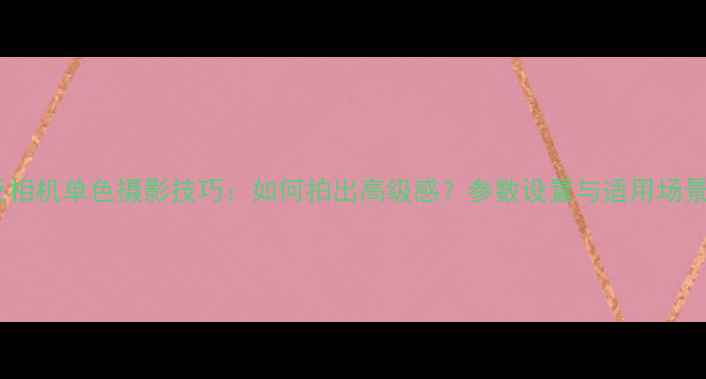 图片 单反相机单色摄影技巧：如何拍出高级感？参数设置与适用场景全1