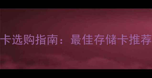 图片 单反相机存储卡选购指南：最佳存储卡推荐与避坑全攻略