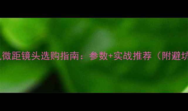 图片 单反相机微距镜头选购指南：参数+实战推荐（附避坑指南）1