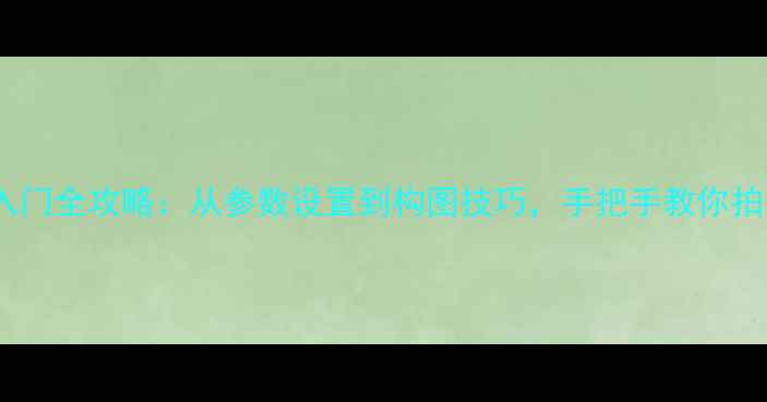 图片 单反相机摄影入门全攻略：从参数设置到构图技巧，手把手教你拍出专业级照片2