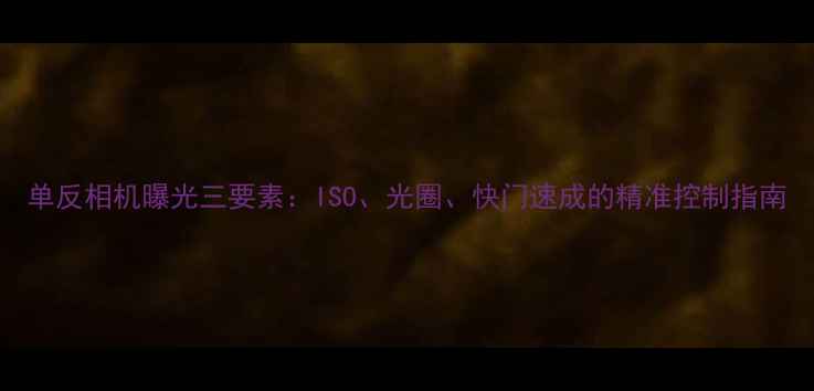 图片 单反相机曝光三要素：ISO、光圈、快门速成的精准控制指南