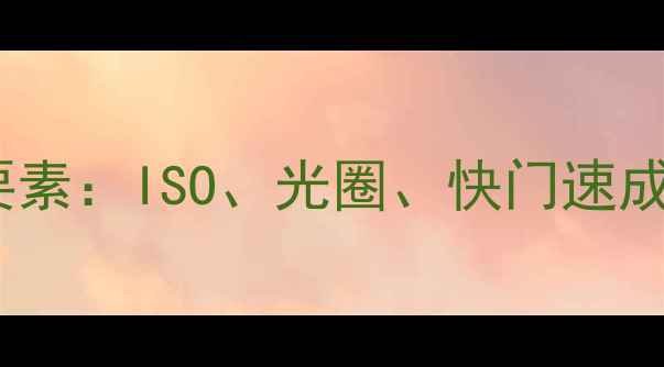 图片 单反相机曝光三要素：ISO、光圈、快门速成的精准控制指南1