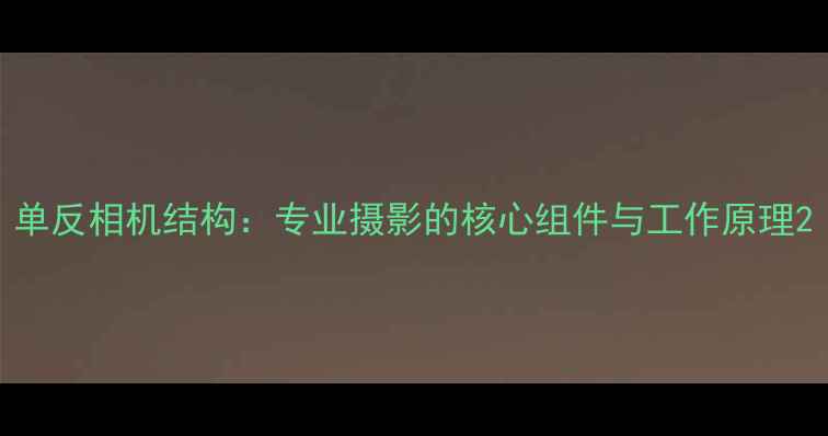 图片 单反相机结构：专业摄影的核心组件与工作原理2