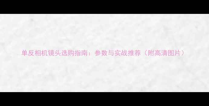 图片 单反相机镜头选购指南：参数与实战推荐（附高清图片）