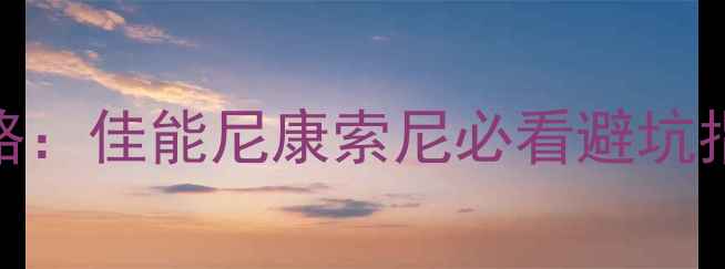 图片 单反镜头选购全攻略：佳能尼康索尼必看避坑指南（附预算清单）