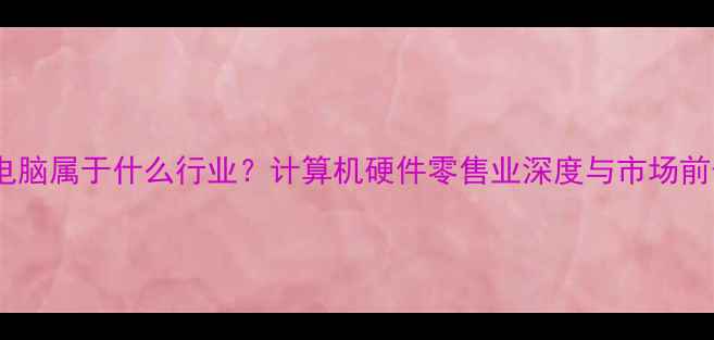 图片 卖电脑属于什么行业？计算机硬件零售业深度与市场前景2