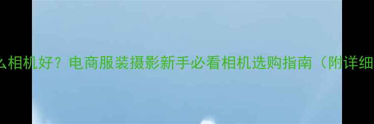 图片 卖衣服拍什么相机好？电商服装摄影新手必看相机选购指南（附详细参数对比）2