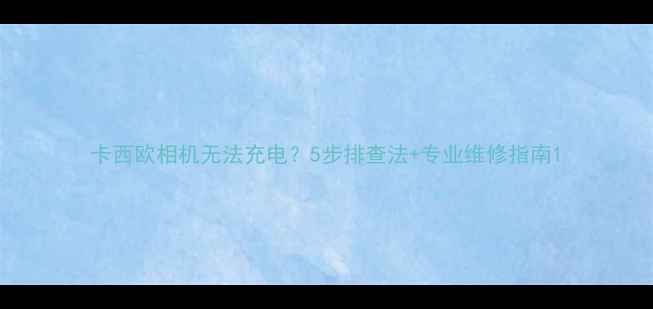 图片 卡西欧相机无法充电？5步排查法+专业维修指南1