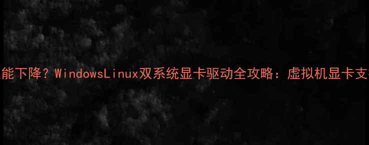 图片 卡顿黑屏性能下降？WindowsLinux双系统显卡驱动全攻略：虚拟机显卡支持终极指南