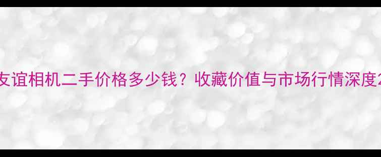 图片 友谊相机二手价格多少钱？收藏价值与市场行情深度2