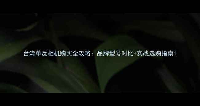 图片 台湾单反相机购买全攻略：品牌型号对比+实战选购指南1