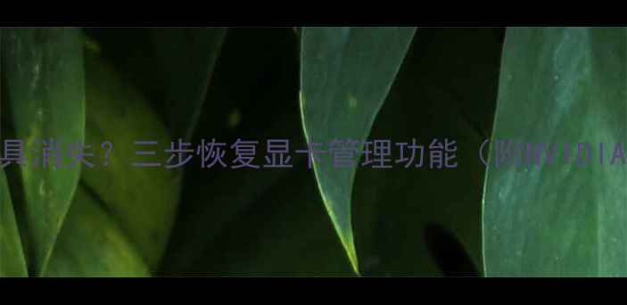 图片 右键显卡切换工具消失？三步恢复显卡管理功能（附NVIDIAAMD官方教程）1