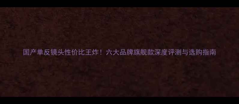 图片 国产单反镜头性价比王炸！六大品牌旗舰款深度评测与选购指南