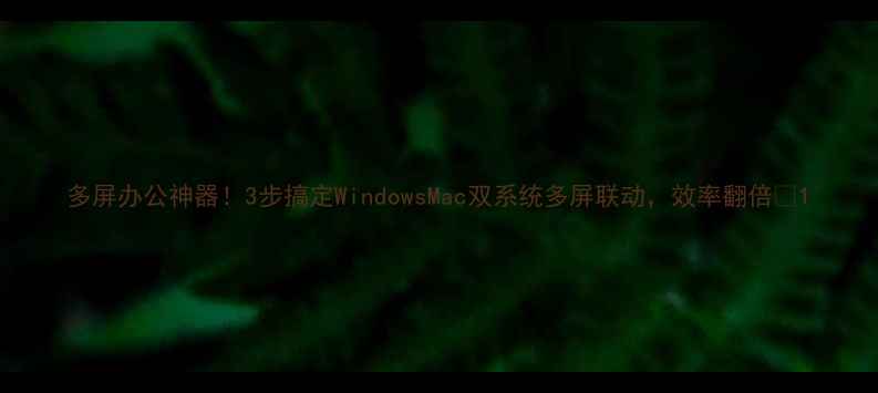 图片 多屏办公神器！3步搞定WindowsMac双系统多屏联动，效率翻倍✨1