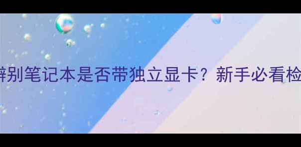 图片 如何快速辨别笔记本是否带独立显卡？新手必看检测全攻略2