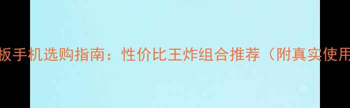 图片 安卓平板手机选购指南：性价比王炸组合推荐（附真实使用体验）