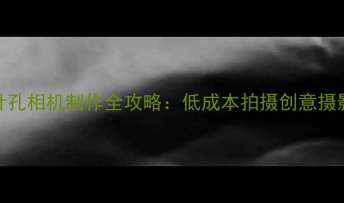 图片 家庭DIY针孔相机制作全攻略：低成本拍摄创意摄影的秘籍1
