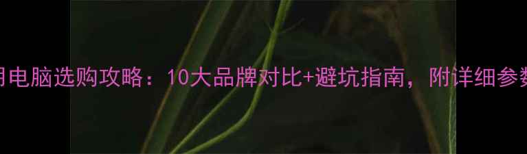 图片 家用电脑选购攻略：10大品牌对比+避坑指南，附详细参数表