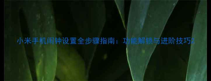 图片 小米手机闹钟设置全步骤指南：功能解锁与进阶技巧2
