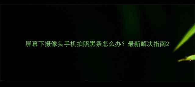 图片 屏幕下摄像头手机拍照黑条怎么办？最新解决指南2