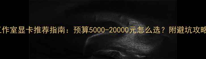 图片 工作室显卡推荐指南：预算5000-20000元怎么选？附避坑攻略2