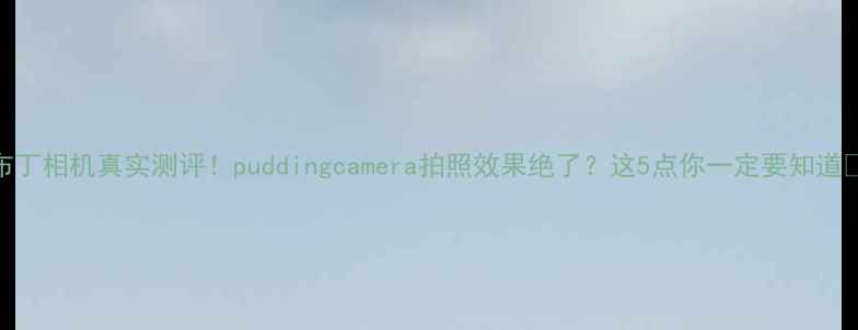 图片 布丁相机真实测评！puddingcamera拍照效果绝了？这5点你一定要知道📸