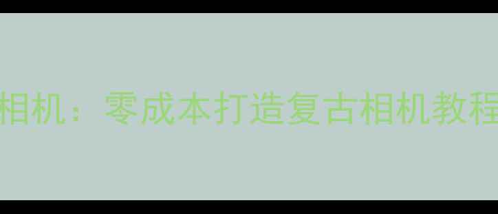 图片 废旧纸盒DIY数码相机：零成本打造复古相机教程（附详细步骤）2