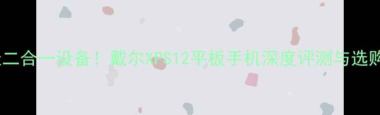 图片 度最佳二合一设备！戴尔XPS12平板手机深度评测与选购指南1