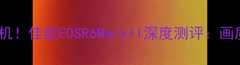 图片 度最佳高性价比相机！佳能EOSR6MarkII深度测评：画质、续航、防抖全2