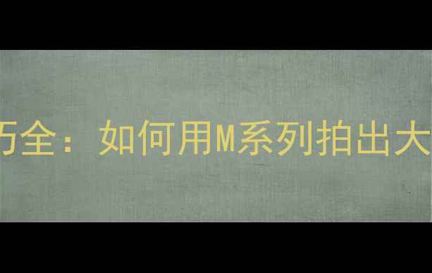 图片 徕卡相机对焦技巧全：如何用M系列拍出大师级人像与夜景2