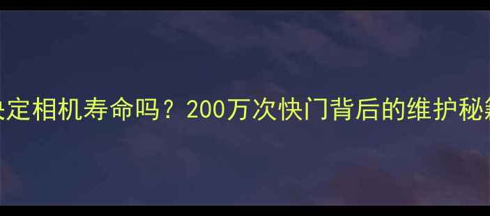 图片 快门数真的决定相机寿命吗？200万次快门背后的维护秘籍与选购指南
