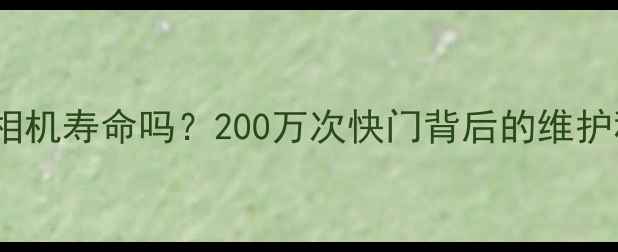 快门数真的决定相机寿命吗200万次快门背后的维护秘籍与选购指南