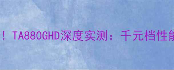 图片 性价比显卡首选！TA880GHD深度实测：千元档性能王者怎么选？1