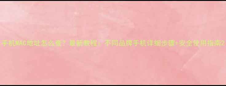 图片 手机MAC地址怎么查？最新教程：不同品牌手机详细步骤+安全使用指南2