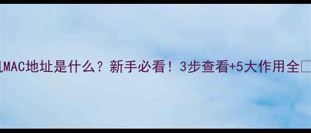 图片 手机MAC地址是什么？新手必看！3步查看+5大作用全📱💻2