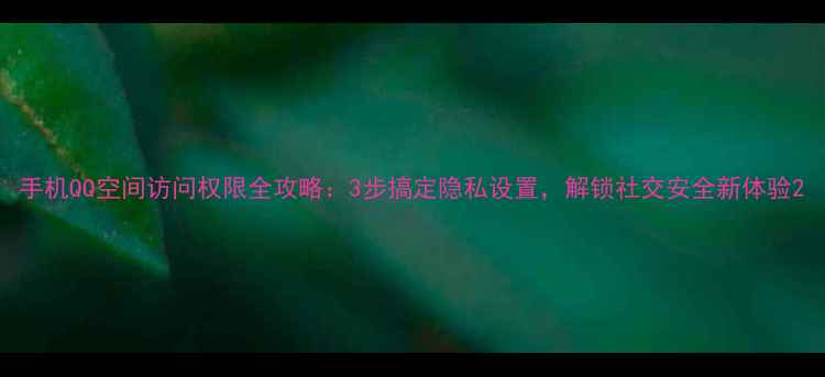 图片 手机QQ空间访问权限全攻略：3步搞定隐私设置，解锁社交安全新体验2
