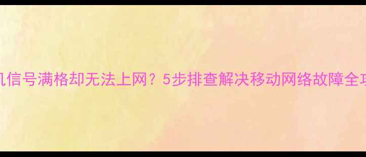 图片 手机信号满格却无法上网？5步排查解决移动网络故障全攻略