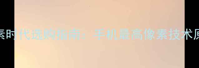 图片 手机像素天花板！1亿像素时代选购指南：手机最高像素技术原理与十大旗舰机型实测1