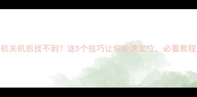 图片 手机关机后找不到？这5个技巧让你秒速定位，必看教程！