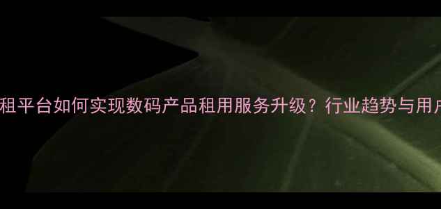 图片 手机出租平台如何实现数码产品租用服务升级？行业趋势与用户指南2