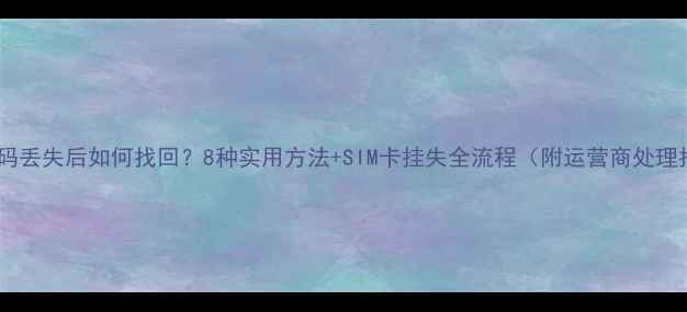 图片 手机号码丢失后如何找回？8种实用方法+SIM卡挂失全流程（附运营商处理指南）2