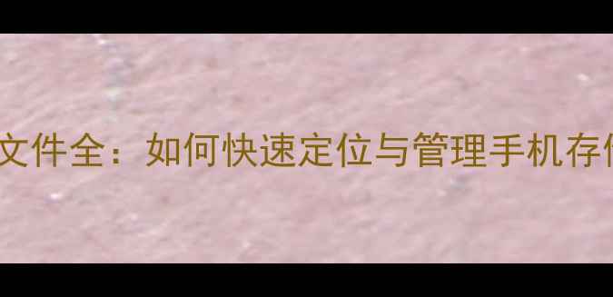图片 手机存储文件全：如何快速定位与管理手机存储空间？2