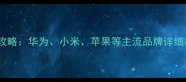 图片 手机密码设置全攻略：华为、小米、苹果等主流品牌详细教程（附图解）1