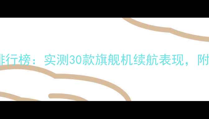 图片 手机待机时间排行榜：实测30款旗舰机续航表现，附深度使用攻略2