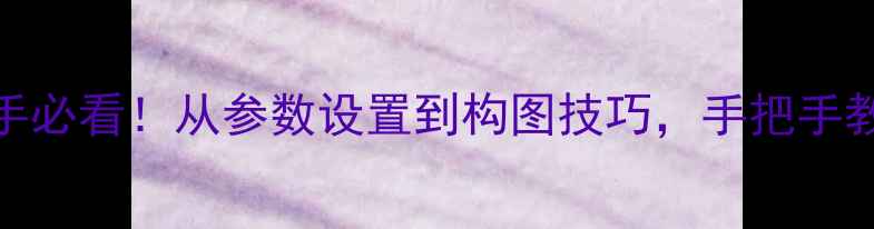 图片 手机摄影技巧大公开！新手必看！从参数设置到构图技巧，手把手教你拍出朋友圈点赞收割机