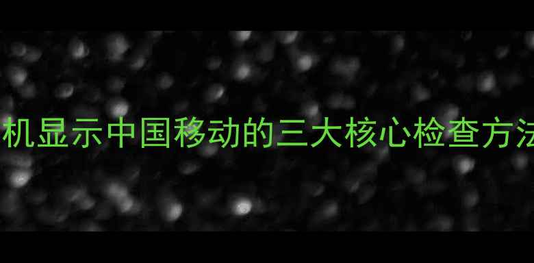 图片 手机显示中国移动的三大核心检查方法2