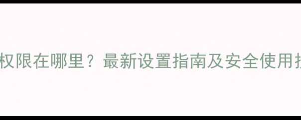 图片 手机权限在哪里？最新设置指南及安全使用技巧2